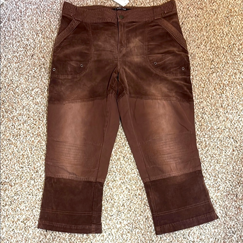 Silence + Noise Velveteen Cropped Moto Pants